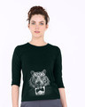 Shop Humanized Tuxedo Tiger Round Neck 3/4th Sleeve T-Shirt-Front