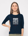 Shop Humko Jaante Ho Round Neck 3/4th Sleeve T-Shirt-Front