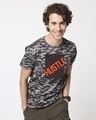 Shop Hustler ! Half Sleeves Crewneck T-Shirt-Front