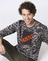 Shop Hustler ! Men's Full Sleeve Side Panel T-Shirt-Front