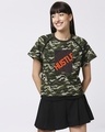 Shop Hustler ! Women's Raglan Boyfriend T-Shirt-Front