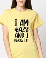 Shop I Am Lazy And I Love It Boyfriend T-shirt For Women's-Design