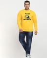 Shop Men's Yellow I Am Lazy Minion Graphic Printed Plus Size Sweatshirt-Design