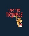 Shop I Am The Trouble Round Neck 3/4th Sleeve T-Shirt (TJL) Navy Blue