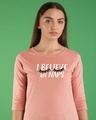 Shop I Believe In Naps Round Neck 3/4th Sleeve T-Shirt-Front