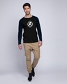 Shop I Choose Unity Full Sleeve Raglan T-Shirt (AVL) Navy Blue-Black-Design