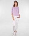 Shop I Purple You Heart Round Neck 3/4th Sleeve T-Shirt Lilac Breeze-Design