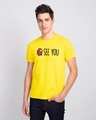 Shop I See You Half Sleeve T-Shirt Pineapple Yellow-Front