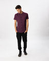 Shop Ibiza Purple Mandarin Collar Pique Shirt-Full
