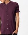 Shop Ibiza Purple Mandarin Collar Pique Shirt