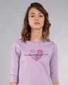 Shop Imagine Heart Round Neck 3/4th Sleeve T-Shirt-Front