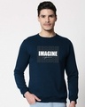 Shop Imagine Signature Fleece Sweatshirt Navy Blue-Front