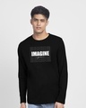 Shop Imagine Signature Full Sleeve T-Shirt Black-Front