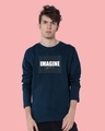 Shop Imagine Signature Full Sleeve T-Shirt Navy Blue-Front