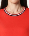 Shop Imperial Red Boyfriend Varsity Rib T-shirt