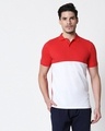 Shop Imperial Red-White Two Block Polo T-Shirt-Front