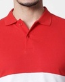 Shop Imperial Red-White Two Block Polo T-Shirt