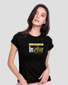 Shop In Sane Women's Printed Black T-shirt-Front