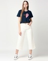 Shop In Your Area  Boxy Crop Top Navy Blue-Full