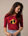 Shop Incredible Logo Round Neck 3/4th Sleeve T-Shirt (DL)-Front