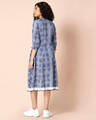 Shop Women's Blue Printed Smocked A-Line Dress-Design