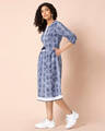 Shop Women's Blue Printed Smocked A-Line Dress-Full