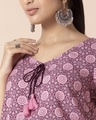 Shop Women's Pink Floral Drawstring Crop Top-Design