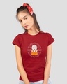 Shop Inner Peace Half Sleeve Printed T-Shirt Bold Red-Front