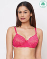 Shop Women's Organic Cotton Padded Underwired Lace Bra-Front
