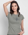 Shop Inspire Leaf Half Sleeve T-Shirt Meteor Grey-Front