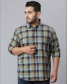 Shop Men's Blue Checks Stylish Full Sleeve Casual Shirt-Front