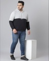 Shop Men's Black Colorblock Stylish Casual Hooded Sweatshirt
