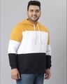 Shop Men's Yellow Colorblock Stylish Hooded Casual Sweatshirt-Full