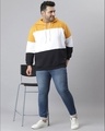 Shop Men's Yellow Colorblock Stylish Hooded Casual Sweatshirt