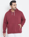 Shop Men's Plus Size Solid Stylish Casual Winter Hooded Sweatshirt-Front
