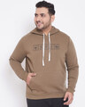 Shop Men's Plus Size Printed Stylish Casual Winter Hooded Sweatshirt-Front
