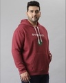 Shop Men's Maroon Printed Stylish Hooded Casual Sweatshirt-Full