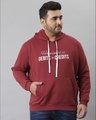Shop Men's Maroon Printed Stylish Hooded Casual Sweatshirt-Front