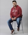 Shop Men's Maroon Printed Stylish Hooded Casual Sweatshirt