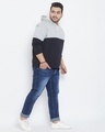Shop Men's Plus Size Colourblock Stylish Casual Winter Hooded Sweatshirt-Full
