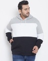Shop Men's Plus Size Colourblock Stylish Casual Winter Hooded Sweatshirt-Front