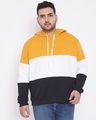 Shop Men's Plus Size Colourblocked Stylish Casual Winter Hooded Sweatshirt-Front