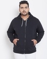 Shop Men's Plus Size Solid Stylish Casual Winter Hooded Sweatshirt-Front