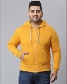 Shop Men's Yellow Stylish Full Sleeve Hooded Casual Sweatshirt-Front