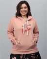 Shop Women's Pink Printed Stylish Casual Hooded Sweatshirt-Front