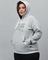 Shop Women's Grey Printed Stylish Casual Hooded Sweatshirt-Design