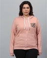 Shop Women's Pink Printed Stylish Casual Hooded Sweatshirt-Front