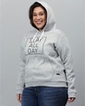 Shop Women's Grey Printed Stylish Casual Hooded Sweatshirt-Design