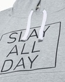 Shop Women's Grey Printed Stylish Casual Hooded Sweatshirt-Full