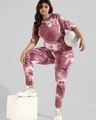 Shop Women's Pink Tie & Dye Oversized Plus Size Co-ord Set-Full